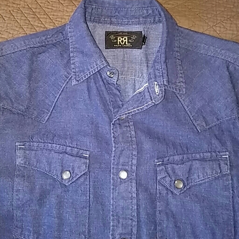 RRL Pearl Snap Denim Shirt